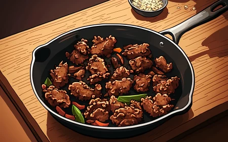 Stir Fry Beef Cartoon Illustration: A Feast for the Eyes