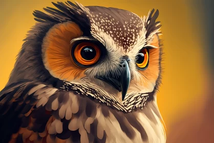 Captivating Digital Art of an Owl - Contest Winner
