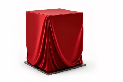Red Draped Stage Box - Artistic Sculpture