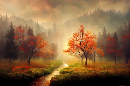 Autumn Forest in Surrealistic Style