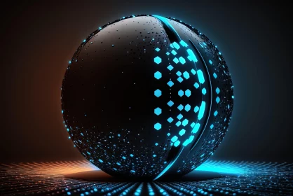 Futuristic Neon Sphere: A Study in Light and Shadow