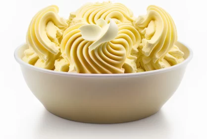Cream Frosting in a White Bowl - An Artistic Digital Representation