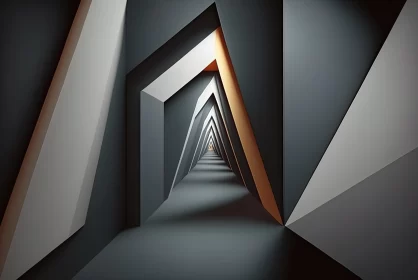 Captivating Abstract Design in a Black Corridor