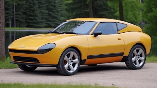 Captivating Orange Sports Car by Water | Hyperrealistic Art