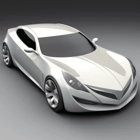 White Concept Car on Grey | Detailed Texture | Barbizon School