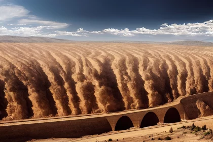 Captivating Image of a Massive Tidal Wave in a Desert