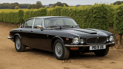 Timeless Elegance: A Captivating Image of a Classic Car on a Dirt Path