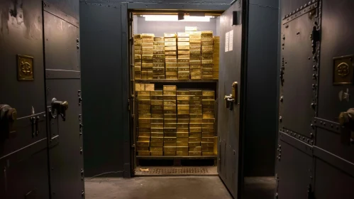 Golden Opulence: A Captivating View Inside a Bank Vault