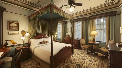 Luxurious Hotel Room with Victorian Decor | Opulent Interior Design