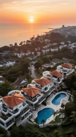 Luxurious Oceanfront Resort at Sunrise | Aerial View