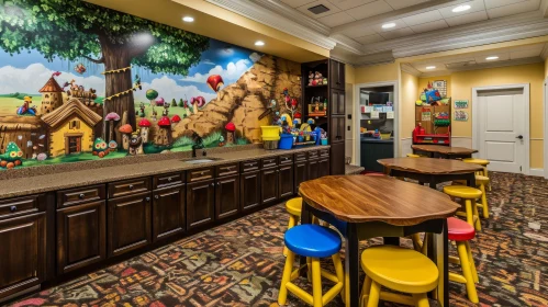 Enchanting Children's Playroom with Forest Mural | Cozy and Creative Space