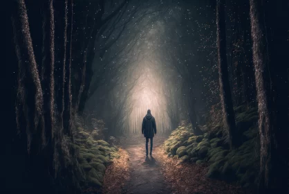 Mysterious Dark Forest: Ethereal Atmosphere and Hidden Meanings