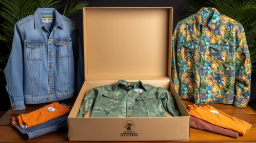 Neatly Folded Clothes in a Brown Cardboard Box
