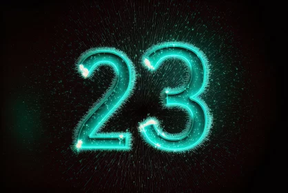 Captivating Artwork: Glowing Number 23 with Complex Texture