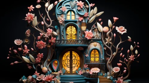 Fantasy House in Bloomcore Aesthetics - Abstract Art