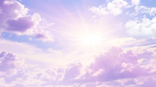 Tranquil Sunset Sky with White Clouds