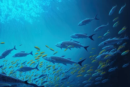 Swimming Fish in the Ocean - Captivating Hyper-Detailed Rendering