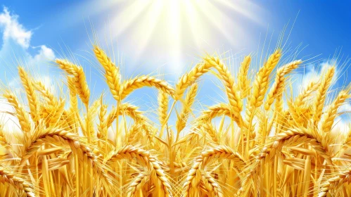 Golden Wheat Field on Sunny Day