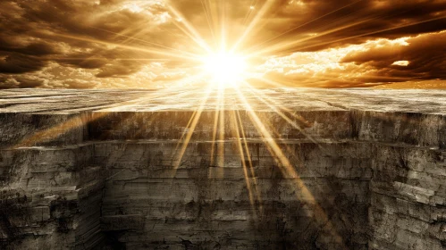 Crack in Ground with Bright Light: Nature Scene