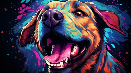 Golden Retriever Dog Digital Painting
