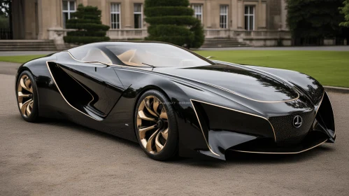 Mesmerizing Black and Gold Mercedes Concept Car Inspired by Art Nouveau