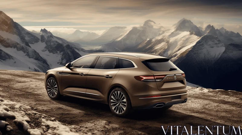Luxurious SUV in a Mountainous Setting - Interior and Exterior Concept Art