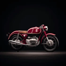 Timeless Elegance: Red Motorcycle on Black Background