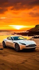 Stunning Aston Martin on the Beach at Sunset | Velvety Brushwork