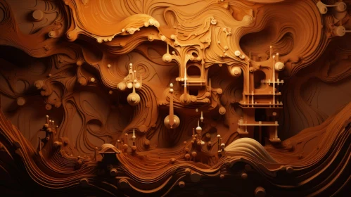 Enigmatic 3D Rendering of Alien Landscape