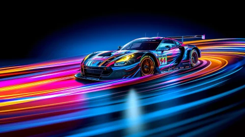 Night Racing Sports Car Digital Art