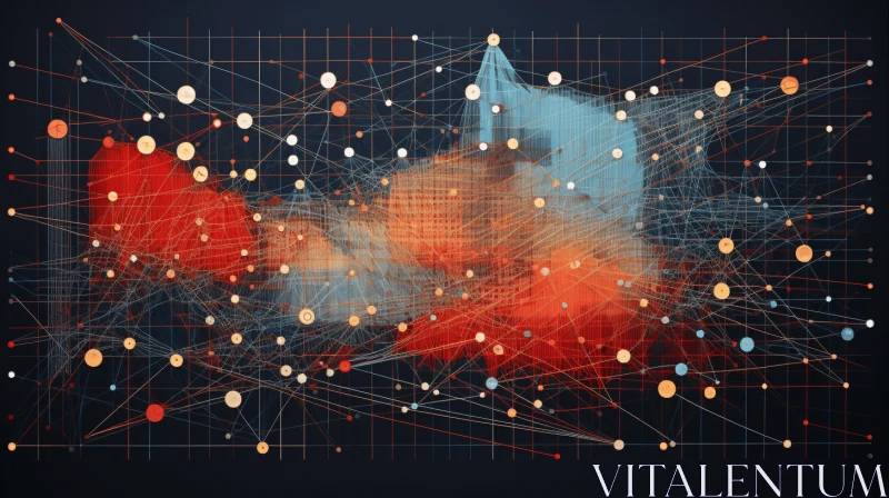Colorful Network of Networked Lines and Dots | Abstract Art