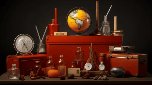 Vintage Hyperrealistic Rendering with Detailed Scientific Subjects