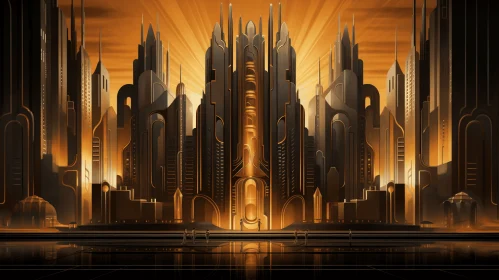 Captivating Futuristic City | Rich Art Nouveau Details | Liquid Metal