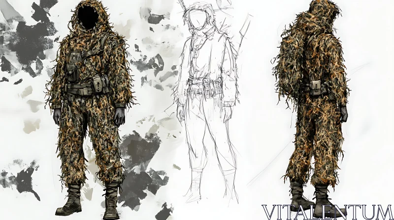 Camouflaged Figure Concept Design