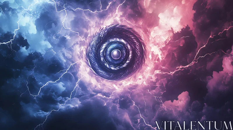 Swirling Lightning Storm Abstract