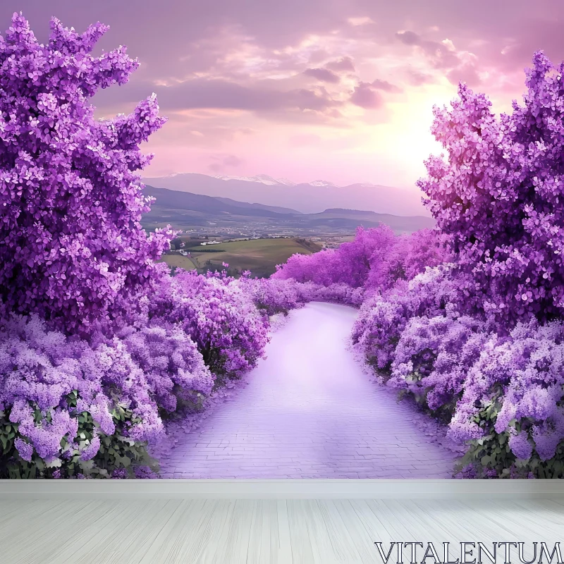 Lavender Path to Distant Hills