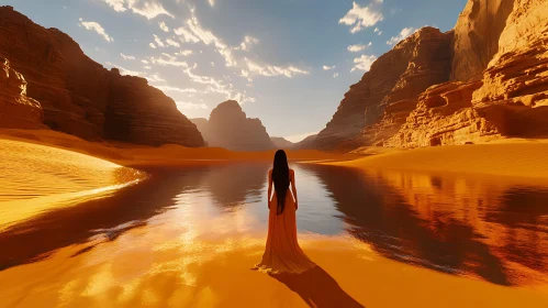 Desert Serenity with Woman
