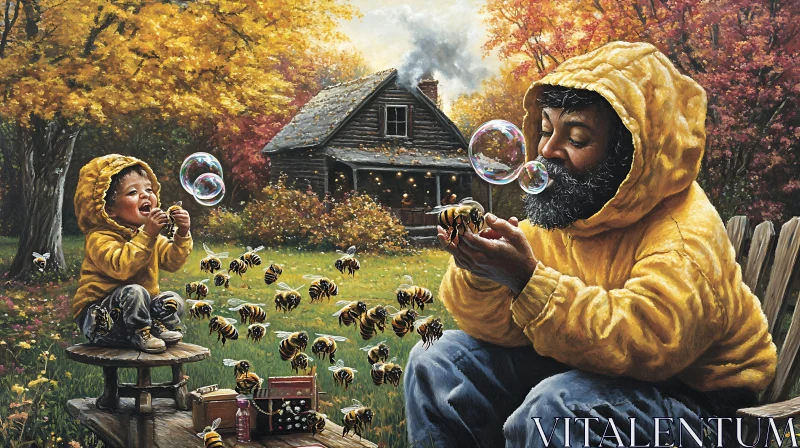 Bees, Bubbles, and Bonding: An Autumn Scene