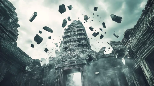Temple Ruins with Floating Debris