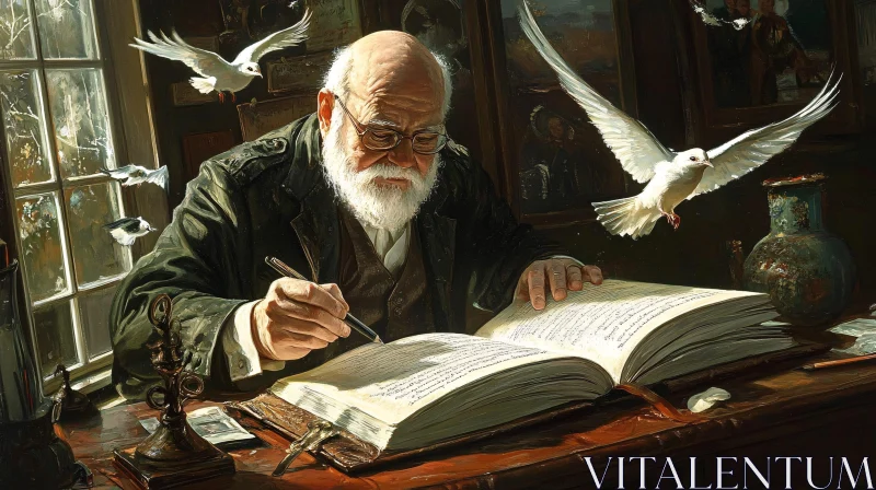 The Author and His Doves