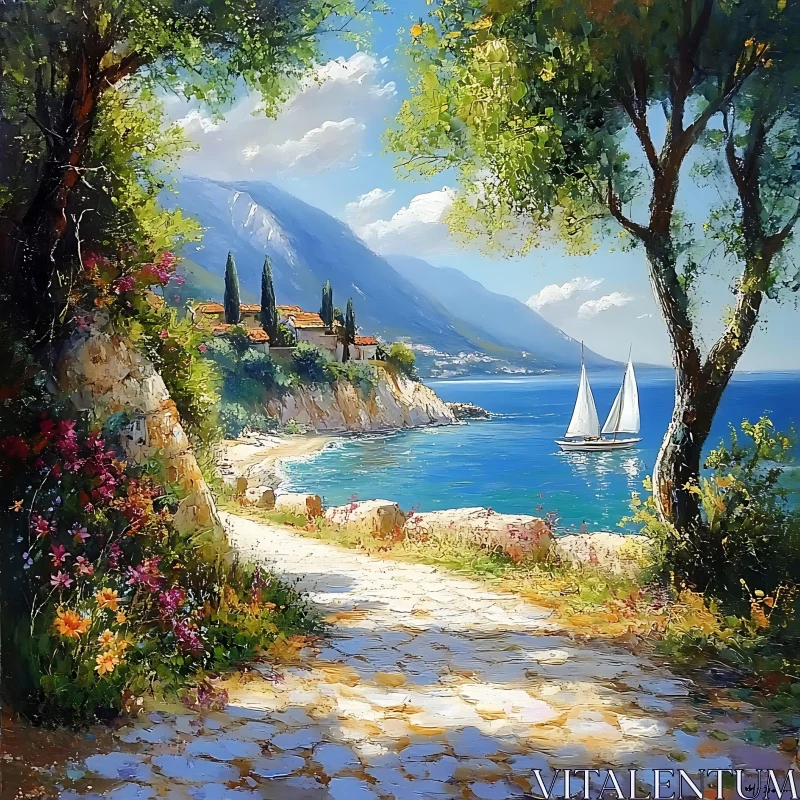 Mediterranean Coastline Painting