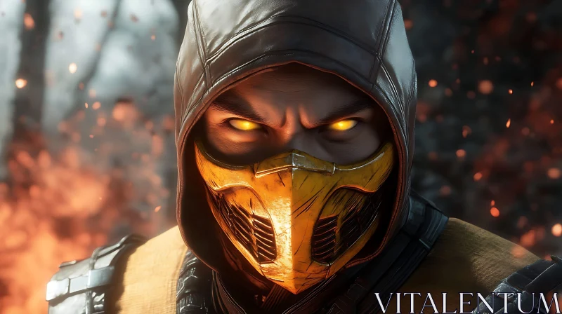 Masked Fighter with Glowing Eyes