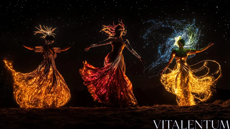 Luminous Figures in a Night Performance