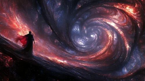 Abstract Nebula with Standing Figure