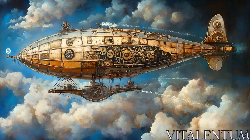 Vintage Airship in the Clouds