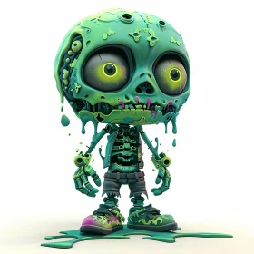 3D Rendered Cartoon Zombie in Detailed Realism