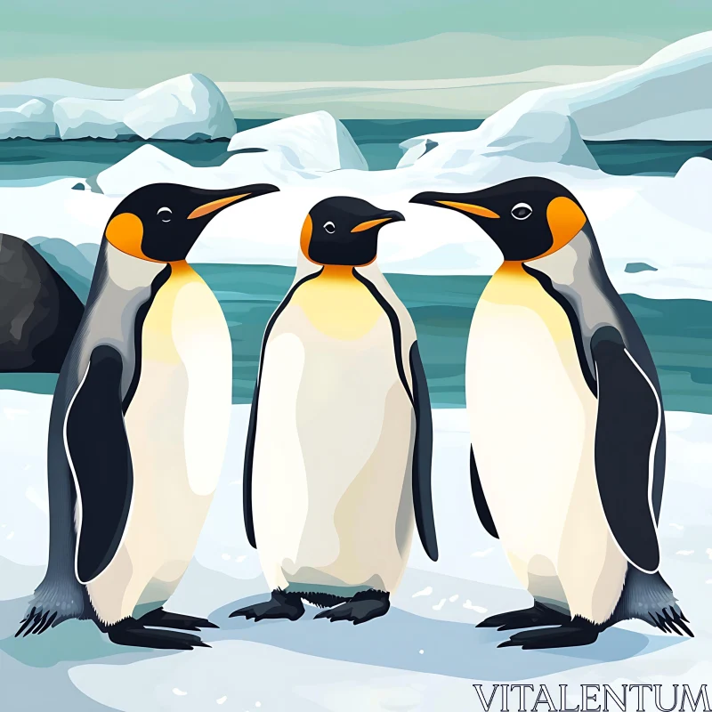 Three Penguins in Antarctica