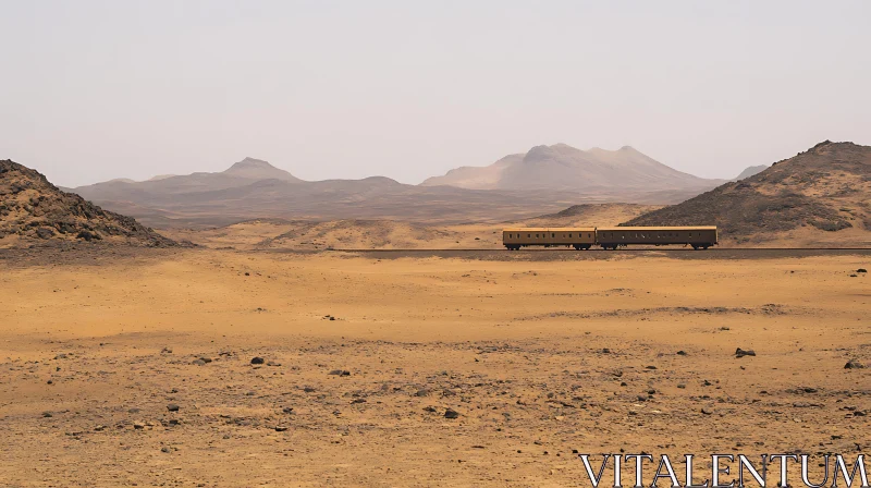 Train Through Arid Desert Landscape
