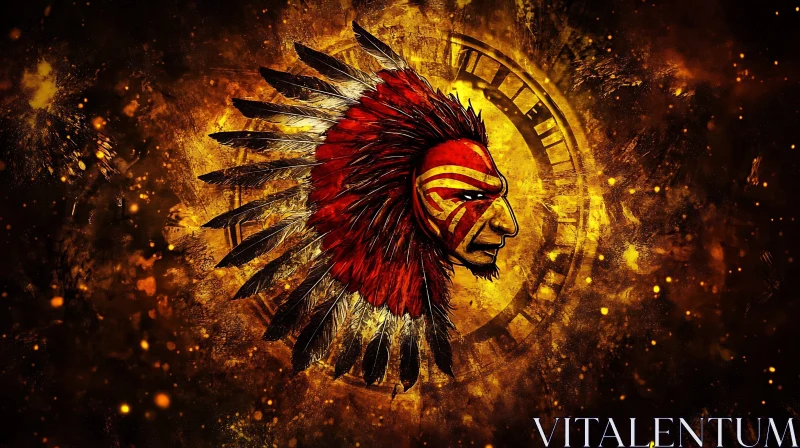 Indigenous Culture Feather Headdress Illustration