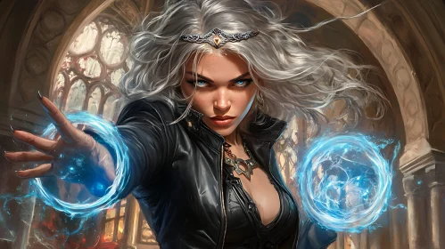 Mystic Woman Casting Spell Art
